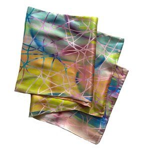 Abstract Geometric Painterly Pattern - Double lined Silk Printed Scarf